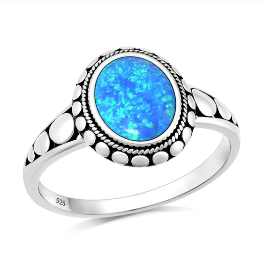Silver Lab Opal Ring