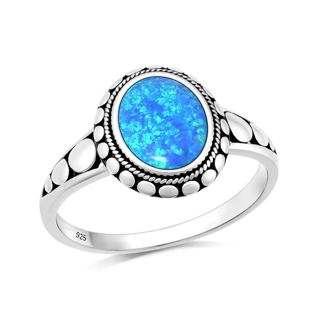 Silver Lab Opal Ring