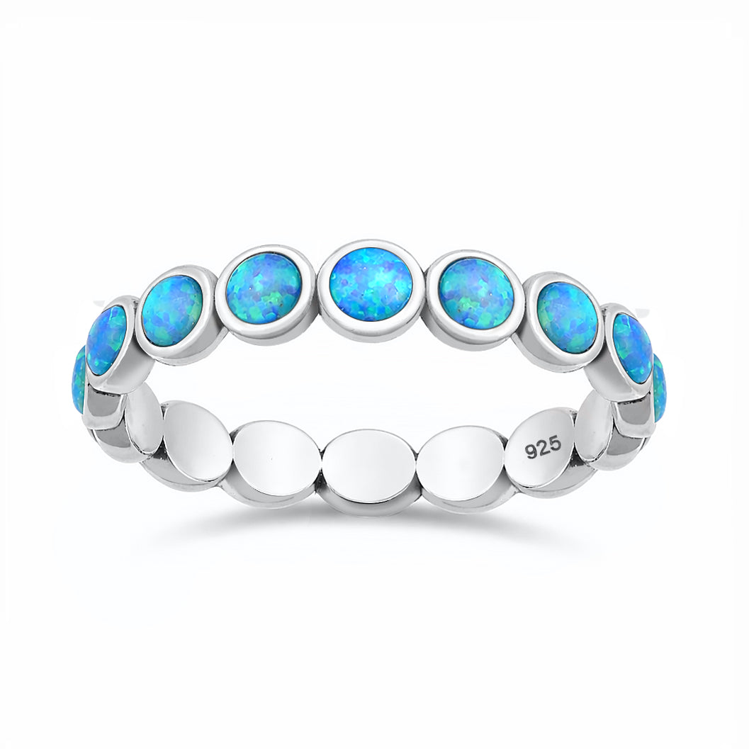 Silver Lab Opal Ring - Eternity