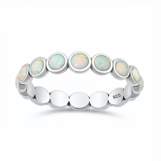 Silver Lab Opal Ring - Eternity