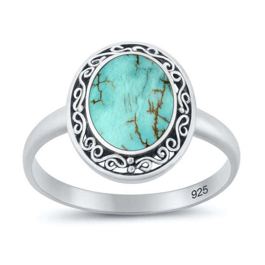 Silver Stone Ring - Bali Style