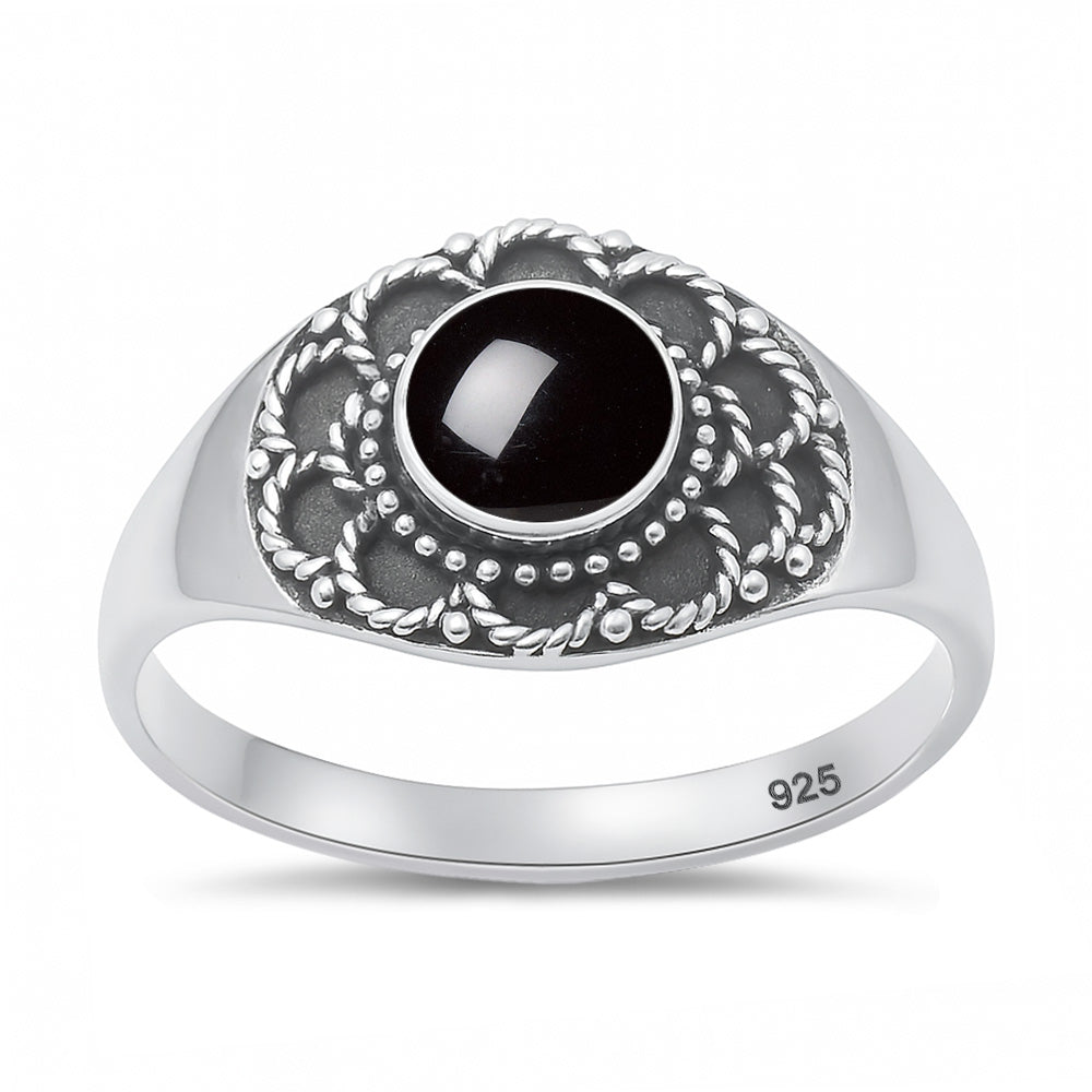Silver Stone Ring - Bali Style