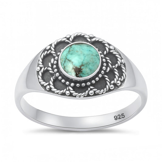 Silver Stone Ring - Bali Style