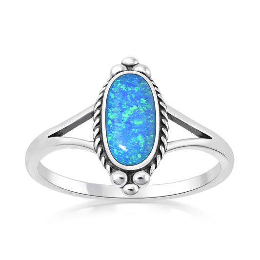 Silver Lab Opal Ring
