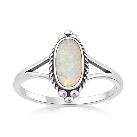 Silver Lab Opal Ring