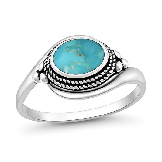 Silver Stone Ring - Oval