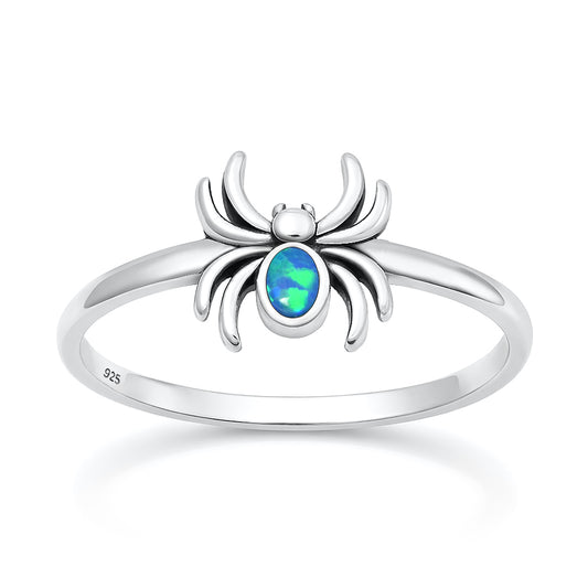 Silver Lab Opal Ring - Spider