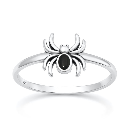 Silver Stone Ring - Spider