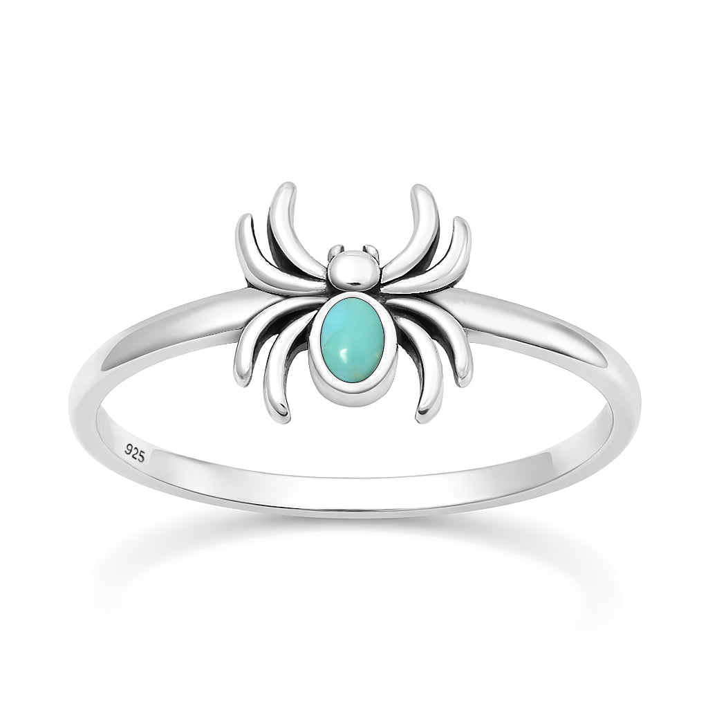 Silver Stone Ring - Spider