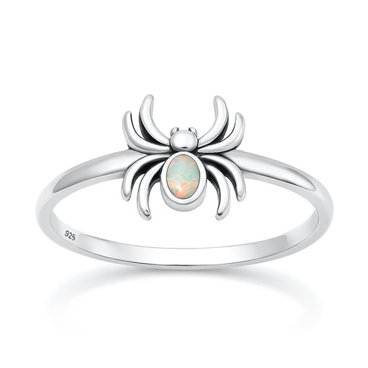 Silver Lab Opal Ring - Spider