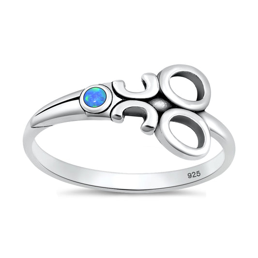 Silver Lab Opal Ring - Scissors