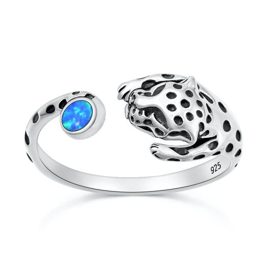 Silver Lab Opal Ring - Cheetah