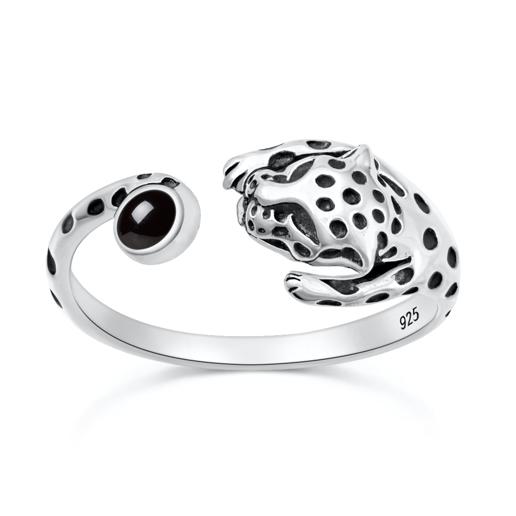Silver Stone Ring - Cheetah