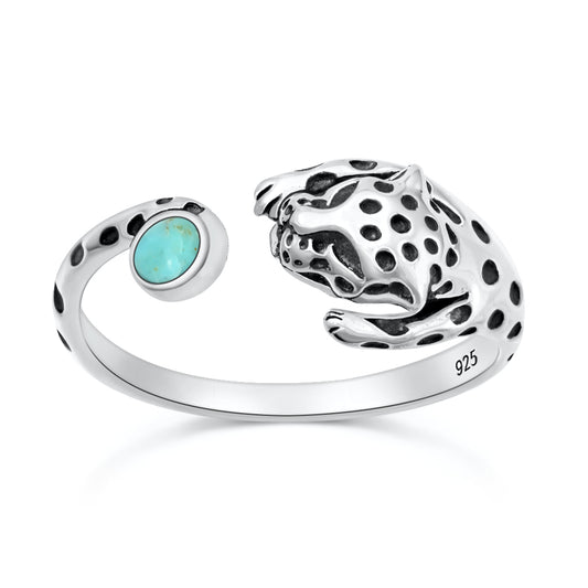 Silver Stone Ring - Cheetah