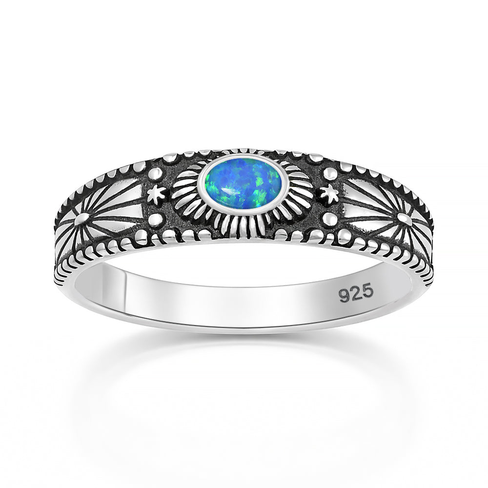 Silver Lab Opal Ring - Southwestern