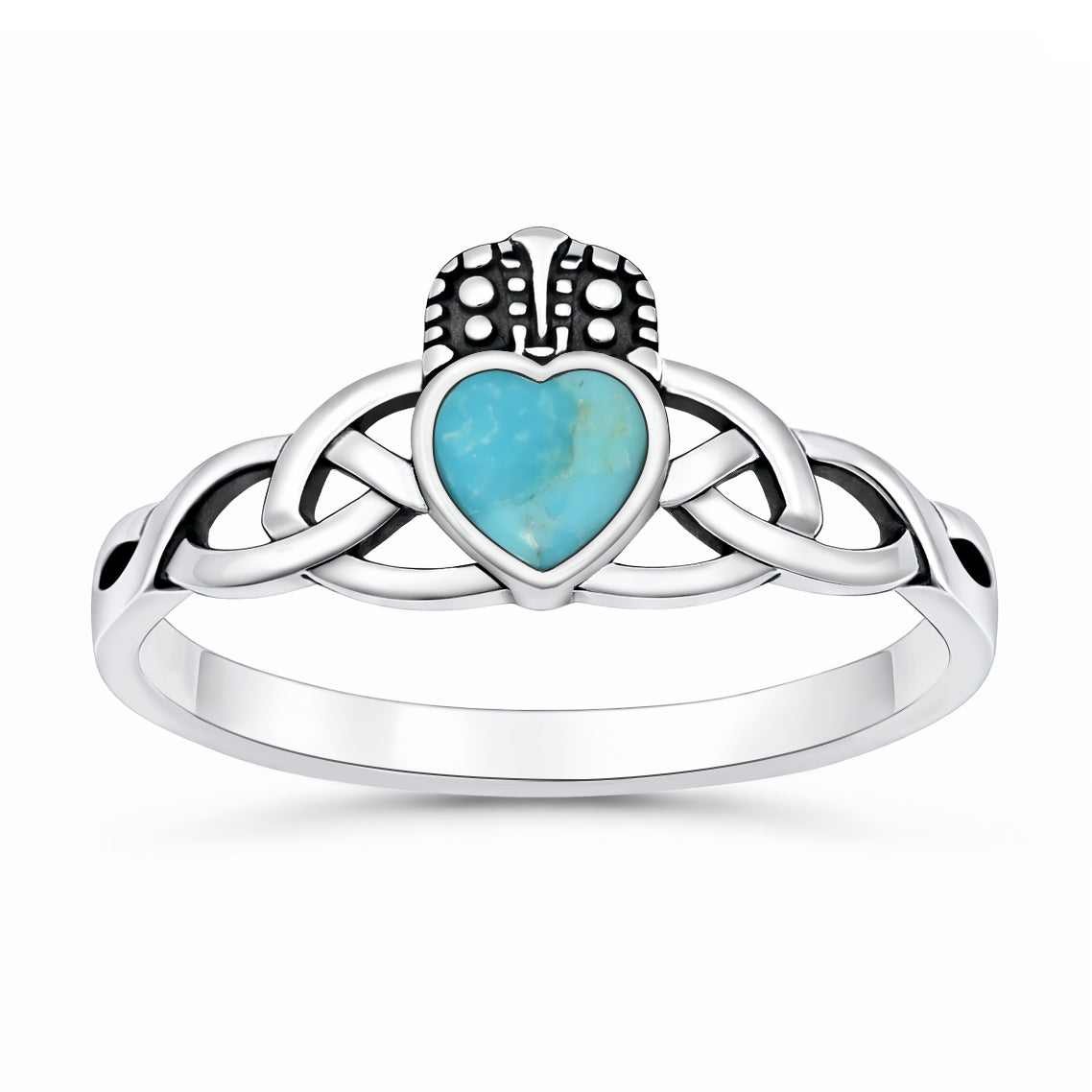 Silver Stone Ring - Claddagh