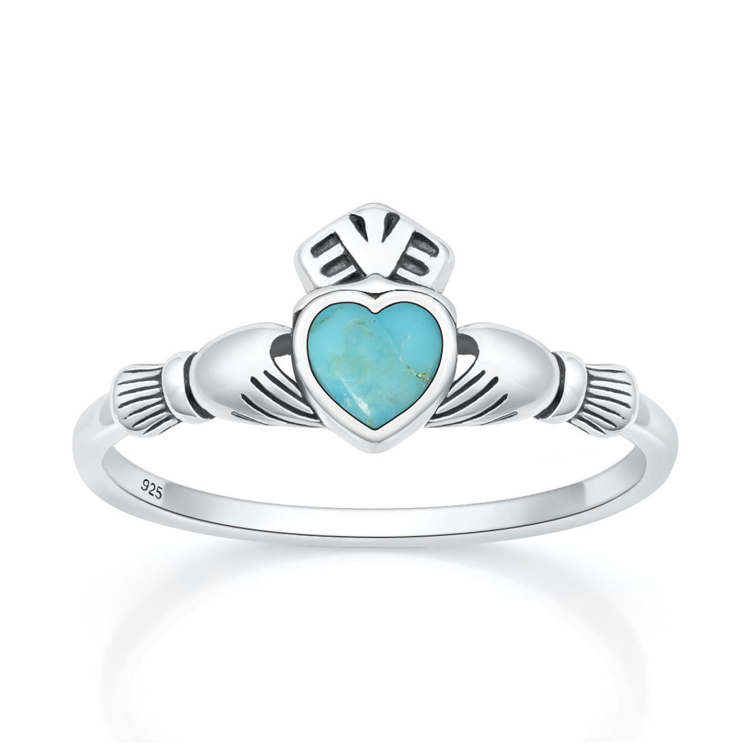 Silver Stone Ring - Claddagh