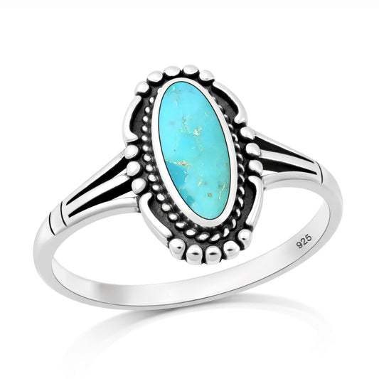 Silver Stone Ring - Vintage Boho