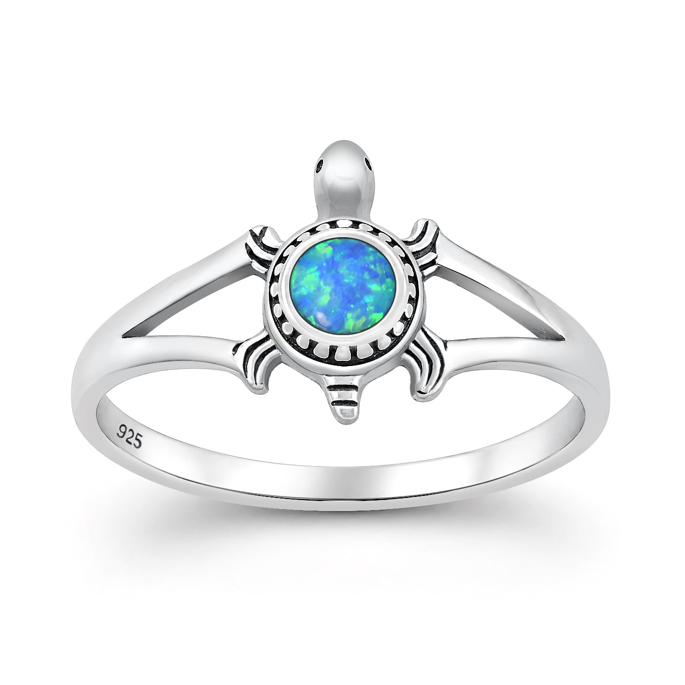 Silver Lab Opal Ring - Turtle