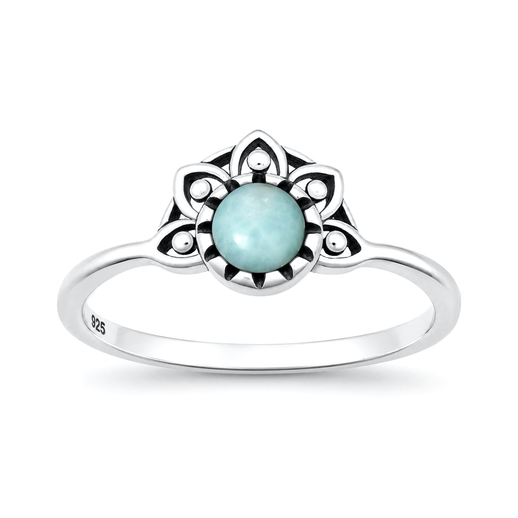 Silver Stone Ring - Mandala