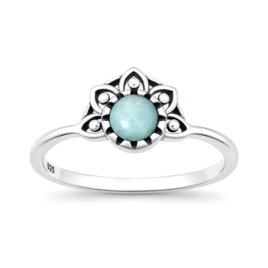 Silver Stone Ring - Mandala