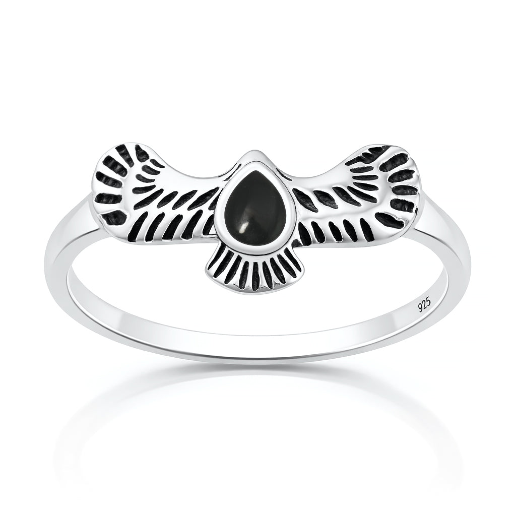 Silver Stone Ring - Eagle