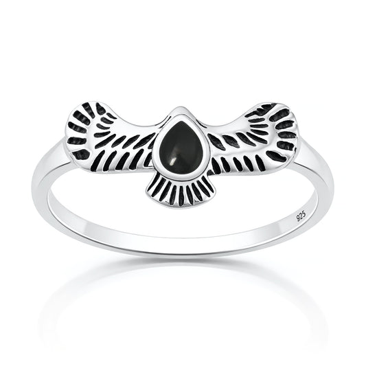 Silver Stone Ring - Eagle