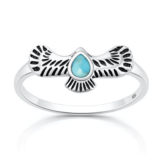 Silver Stone Ring - Eagle