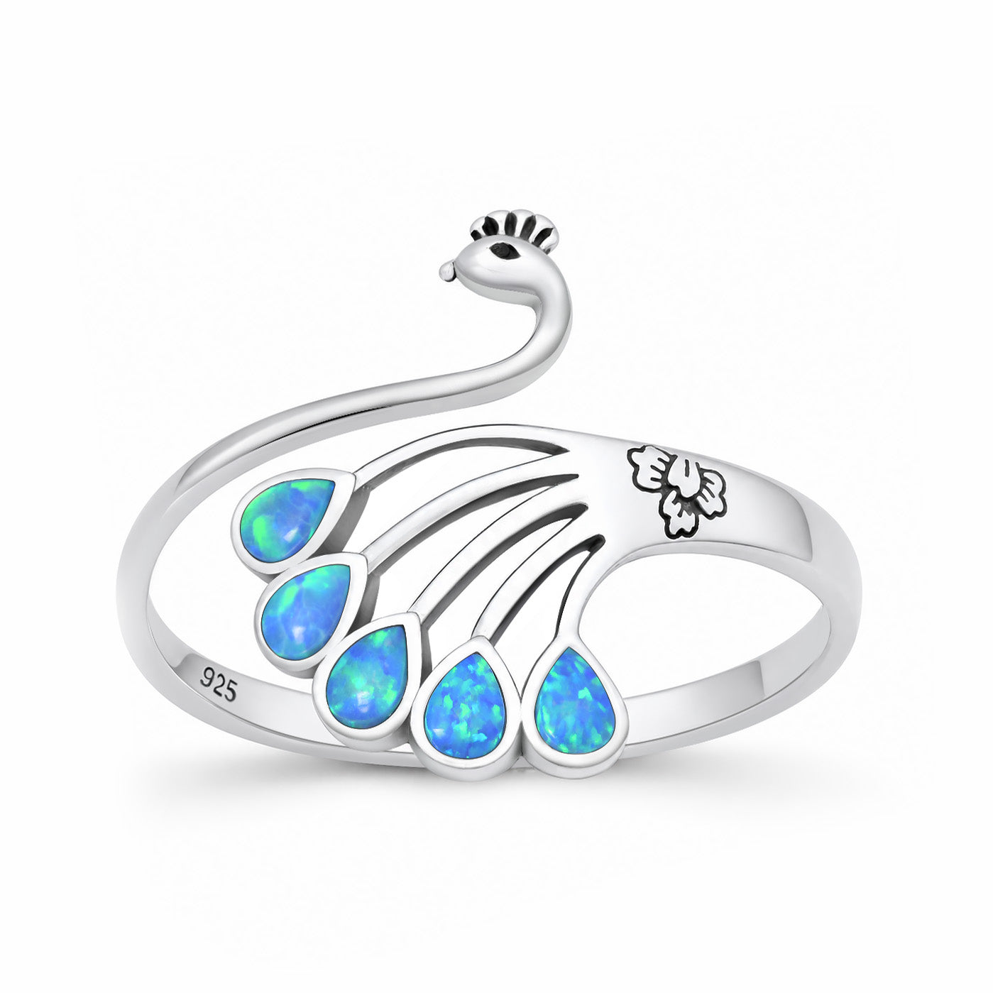 Silver Lab Opal Ring - Peacock