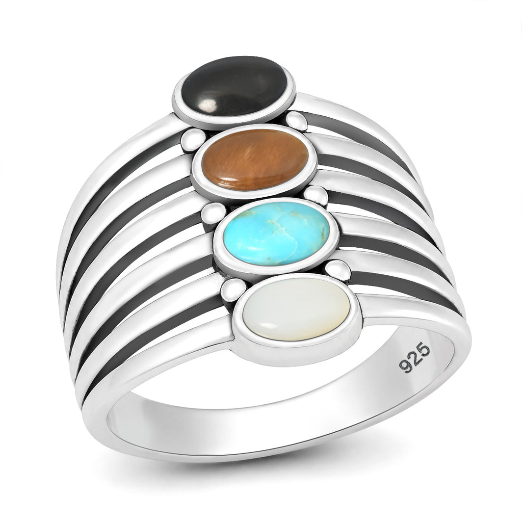 Silver Stone Ring - Multi-Stone