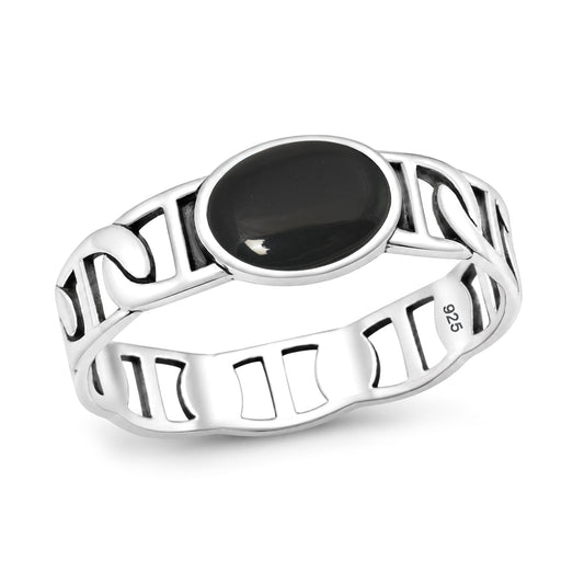 Silver Stone Ring - Mariner Band