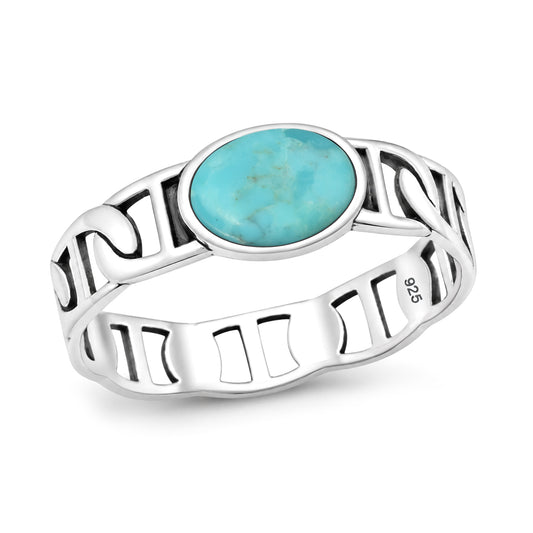 Silver Stone Ring - Mariner Band
