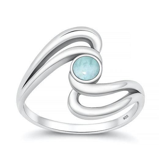 Silver Stone Ring - Swirl