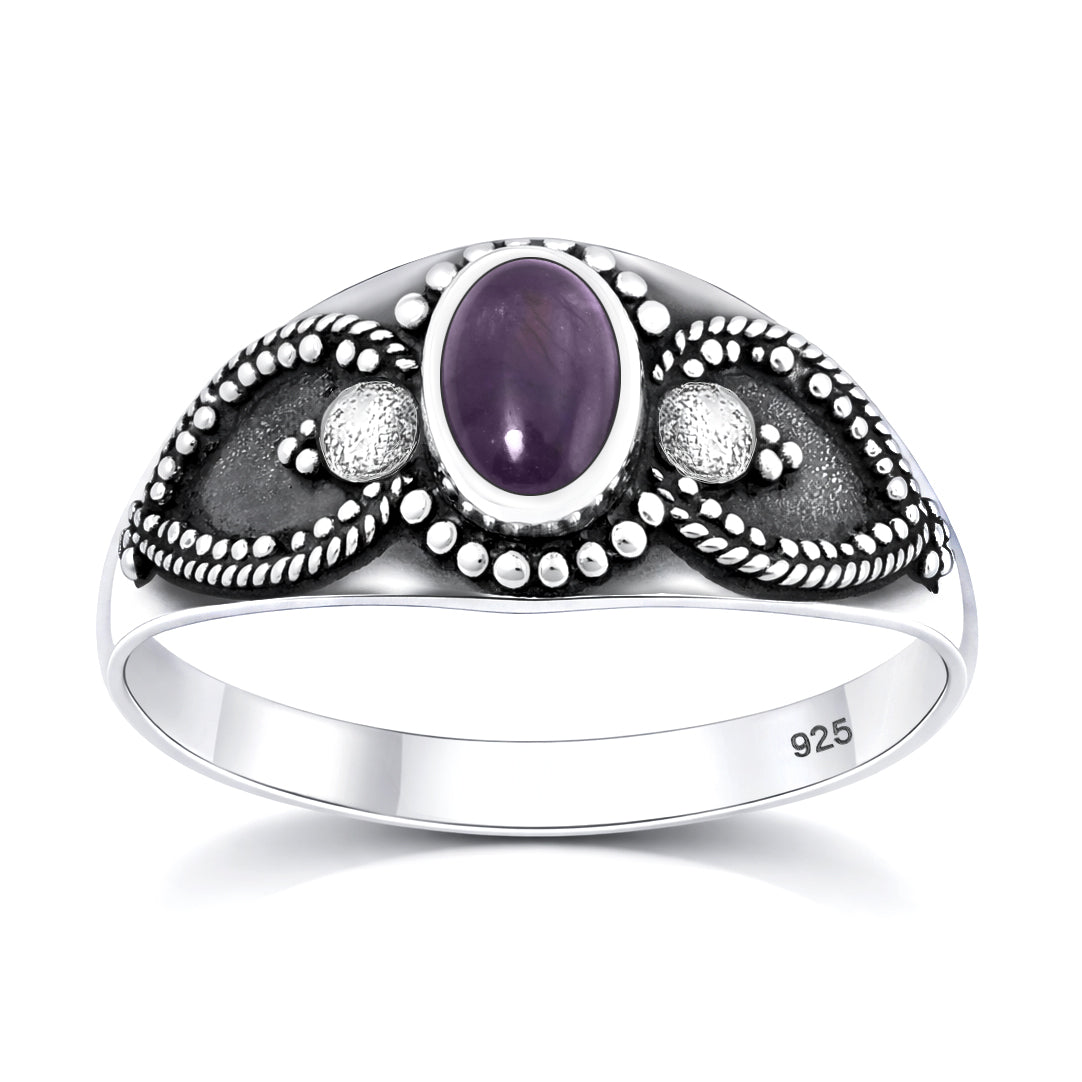 Silver Stone Bali Ring