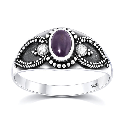 Silver Stone Bali Ring