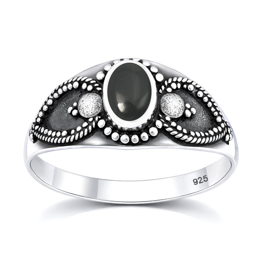 Silver Stone Bali Ring