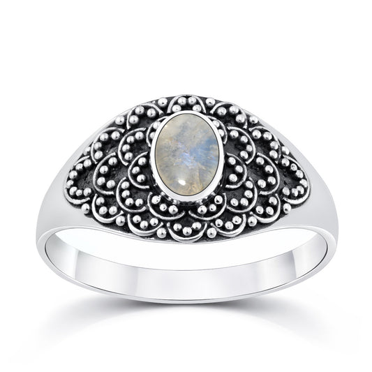 Silver Stone Bali Ring