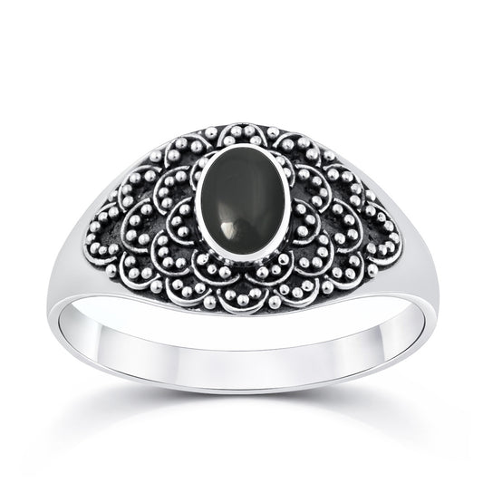 Silver Stone Bali Ring