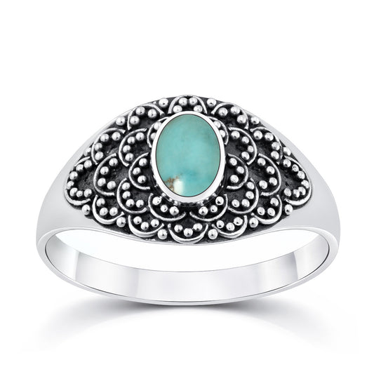 Silver Stone Bali Ring