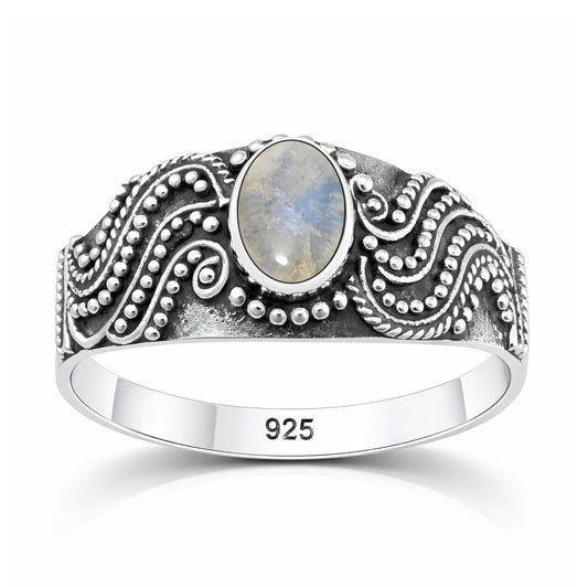 Silver Stone Bali Ring