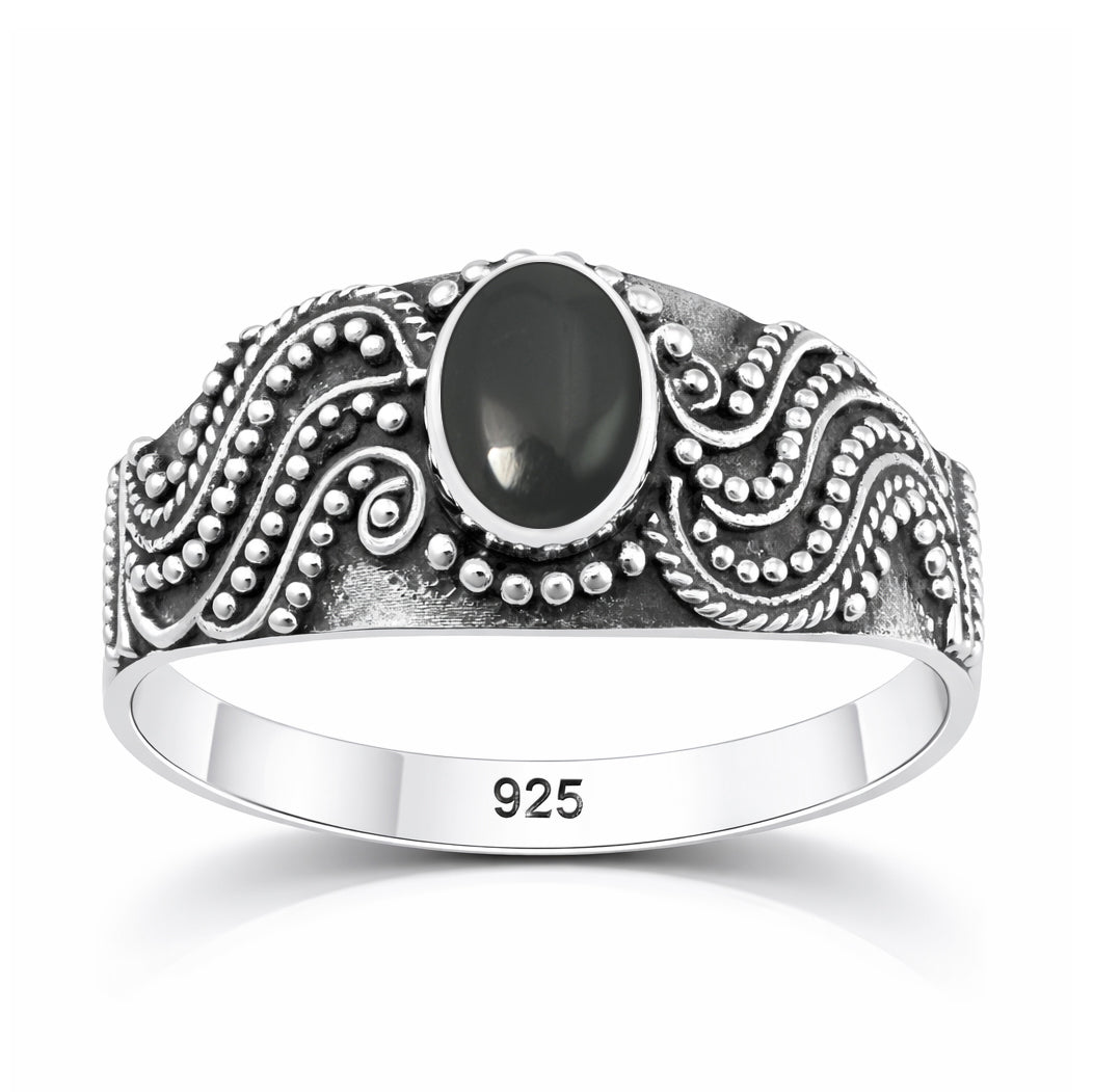 Silver Stone Bali Ring