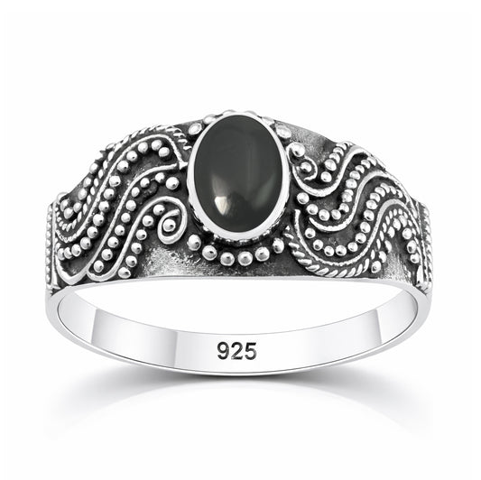 Silver Stone Bali Ring
