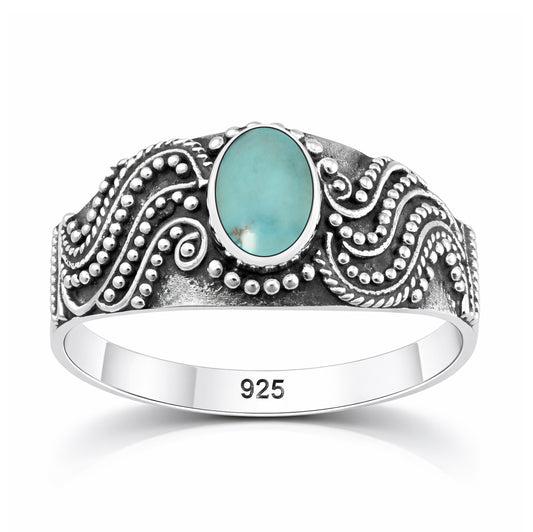 Silver Stone Bali Ring