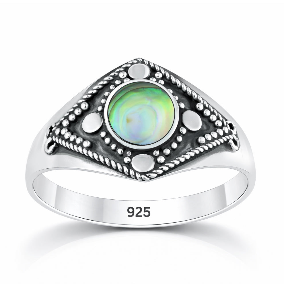 Silver Stone Bali Ring