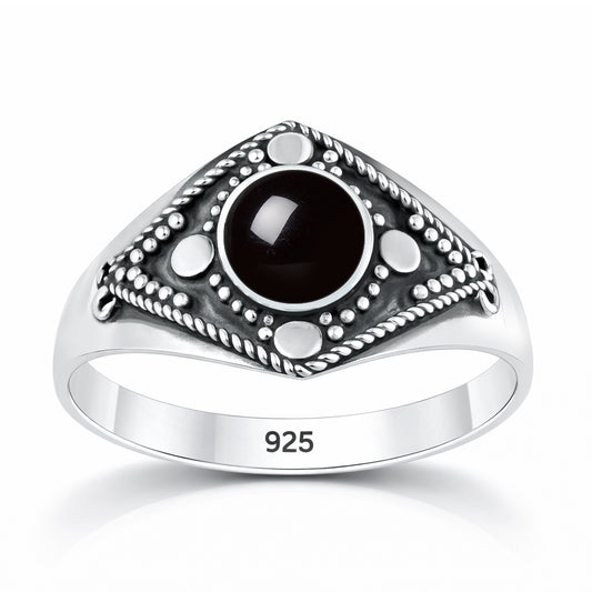 Silver Stone Bali Ring