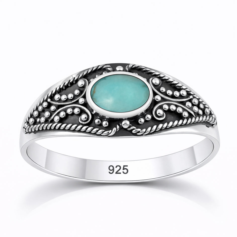 Silver Stone Bali Ring