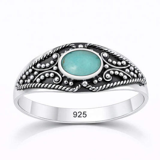 Silver Stone Bali Ring