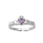 Silver CZ Toe Ring - Claddagh
