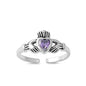 Silver CZ Toe Ring - Claddagh