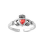 Silver CZ Toe Ring - Claddagh